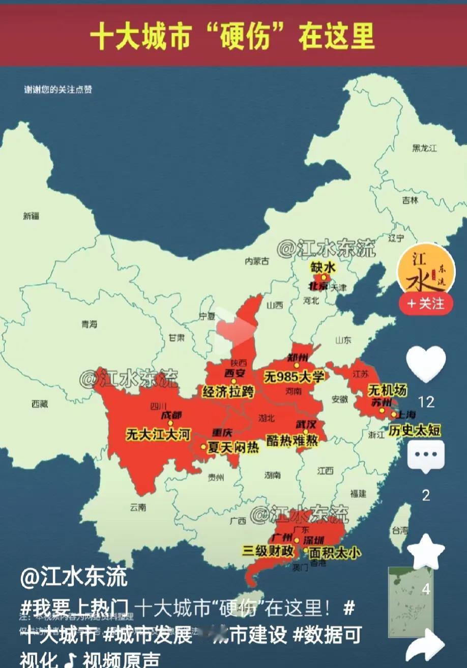 十大城市的硬伤总结得非常到位，解决硬伤有助于城市进一步发展，要说硬伤哪一个容易解