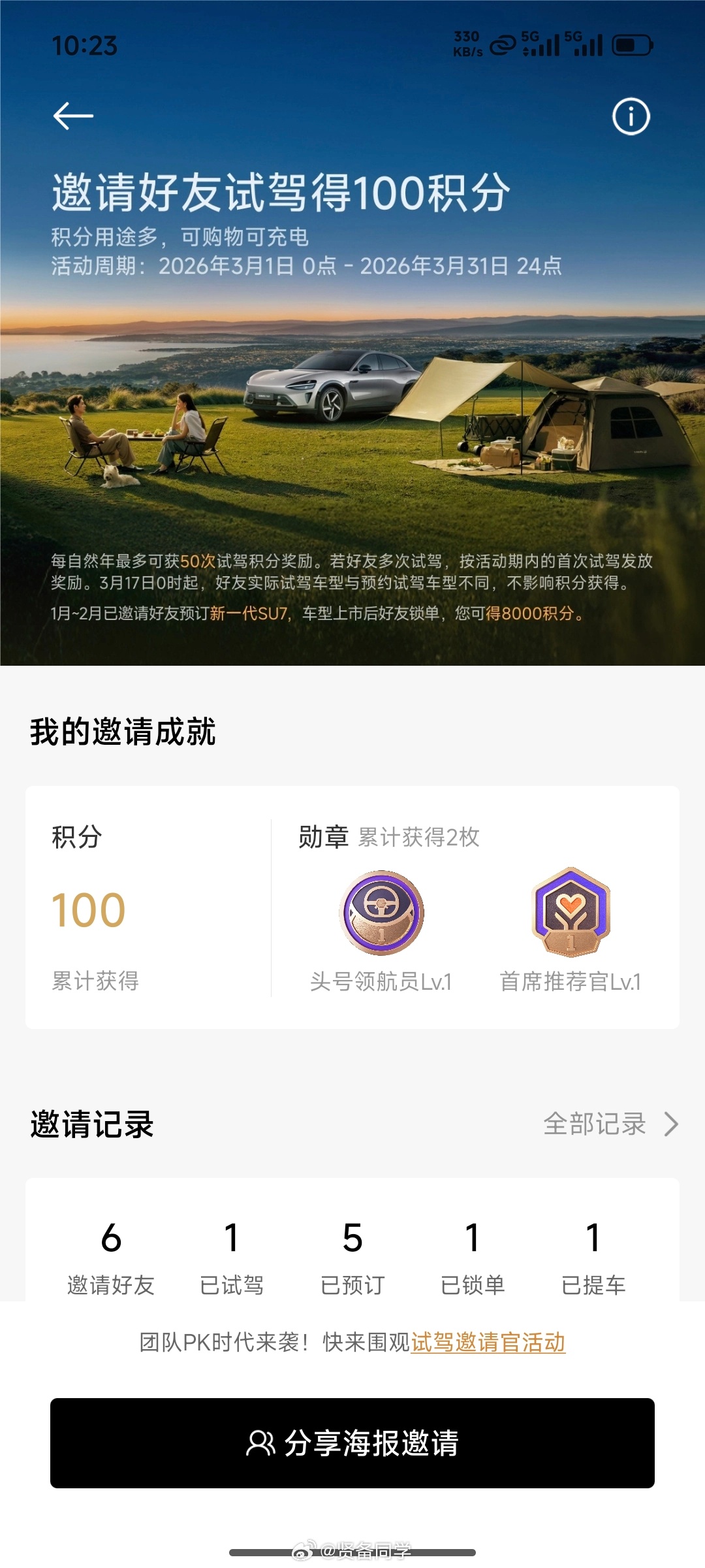 小米汽车 舒淇我这边之前邀请了5位网友小订了新小米SU7，大家猜一下到时候会锁单