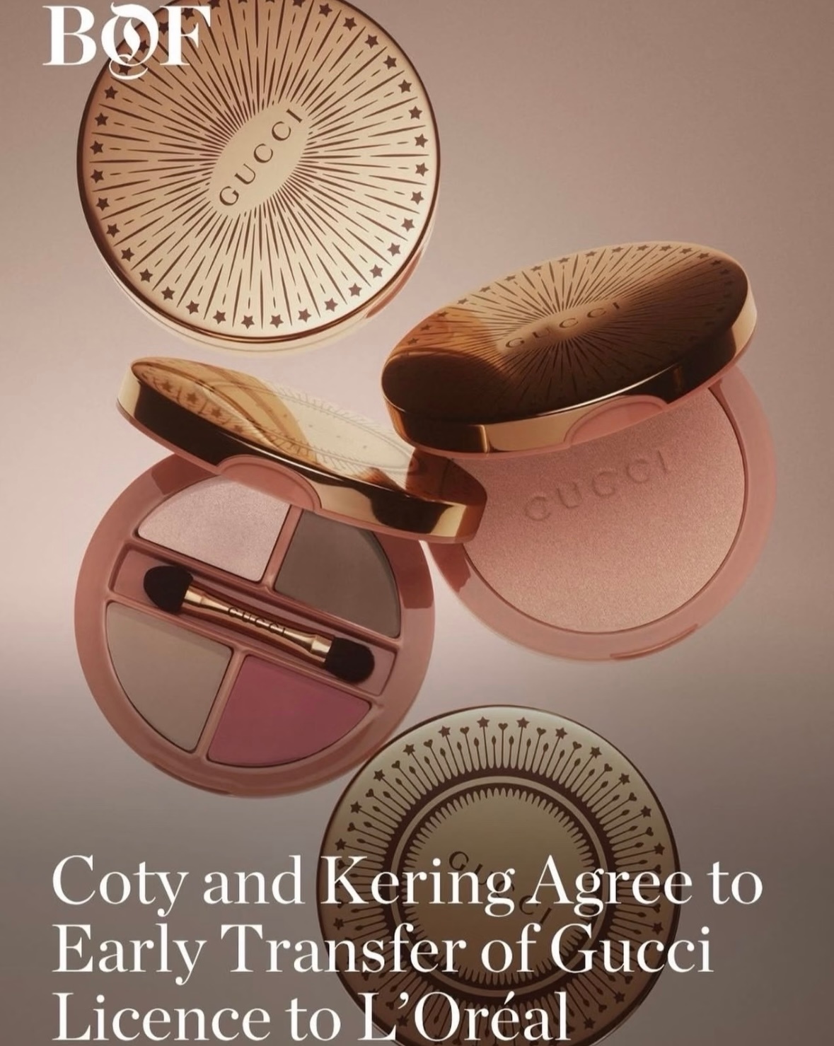 开云集团宣布，欧莱雅集团正式拿下Gucci Beauty长达50年的独家经营权！