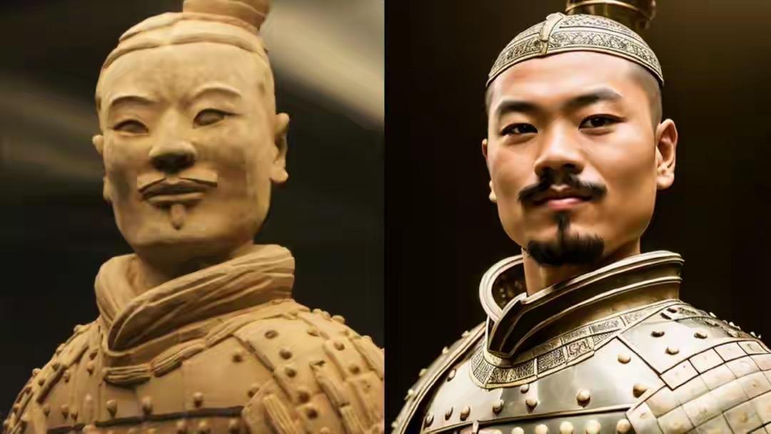 现存兵马俑清一色呈现单眼皮，核心原因有两点：一是秦代工匠以关中秦地士兵为原型塑造