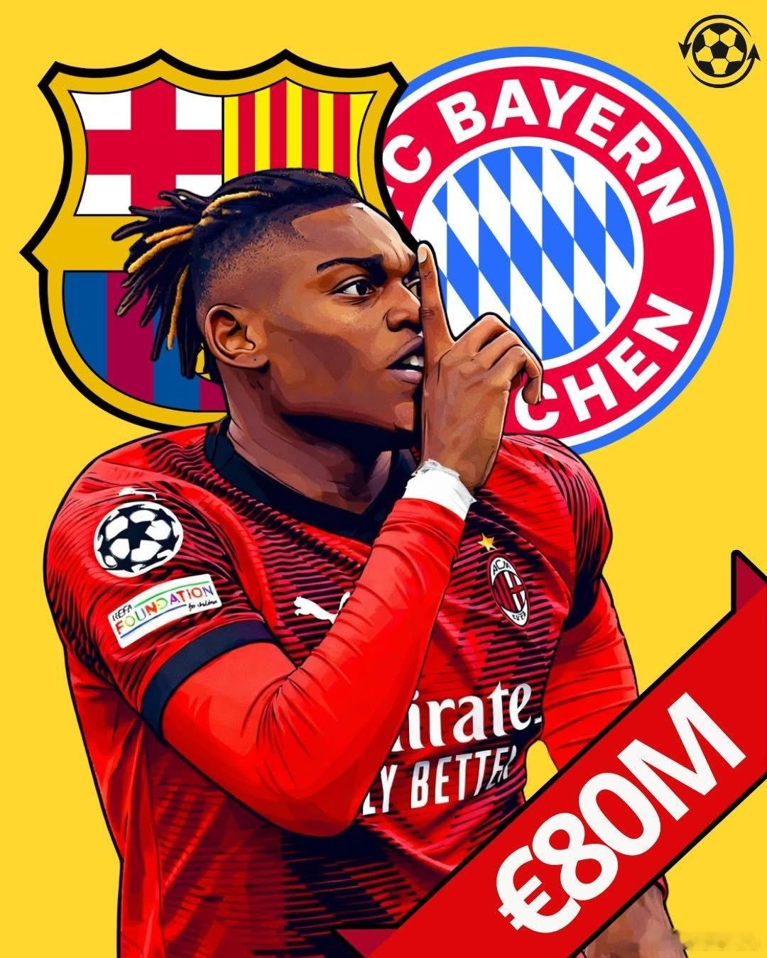 🚨 隨著拉斐爾·萊昂在AC米蘭的未來日益不明朗，拜仁與巴塞羅納均已認真探討引進