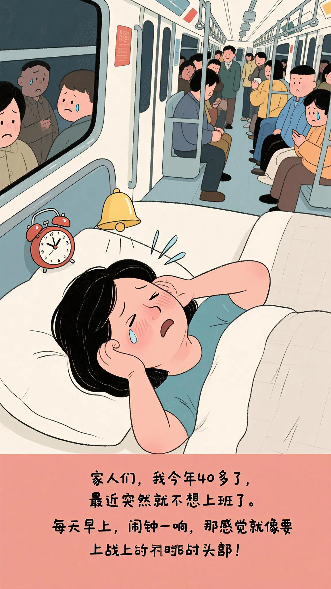 40多岁，突然不想上班了，有人懂吗？
 
家人们，我今年43了，最近突然就不想上