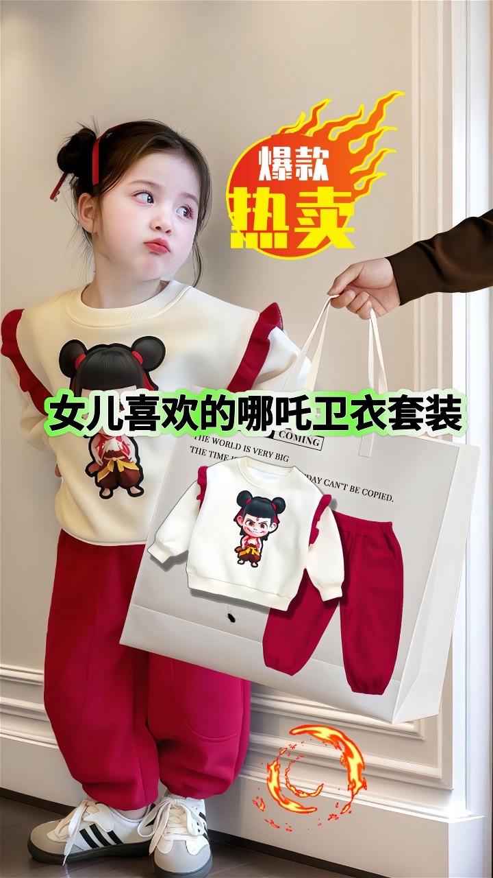 谁穿谁好看 哪吒套装儿童衣服 超便宜超划算 高品质童装 生女儿就是用来打扮的
