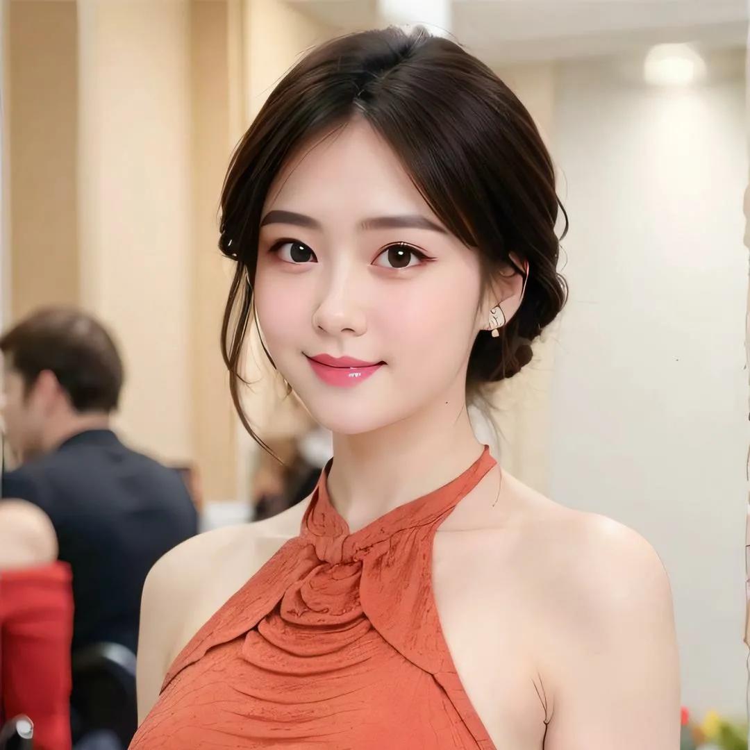 优雅甜美，红裙配美人，拍照姿势满分👍