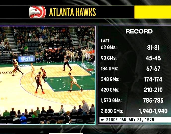 你把当家球星连夜送走，结果胜率还是死死卡在百分之五十。老鹰队打了420场比赛，赢