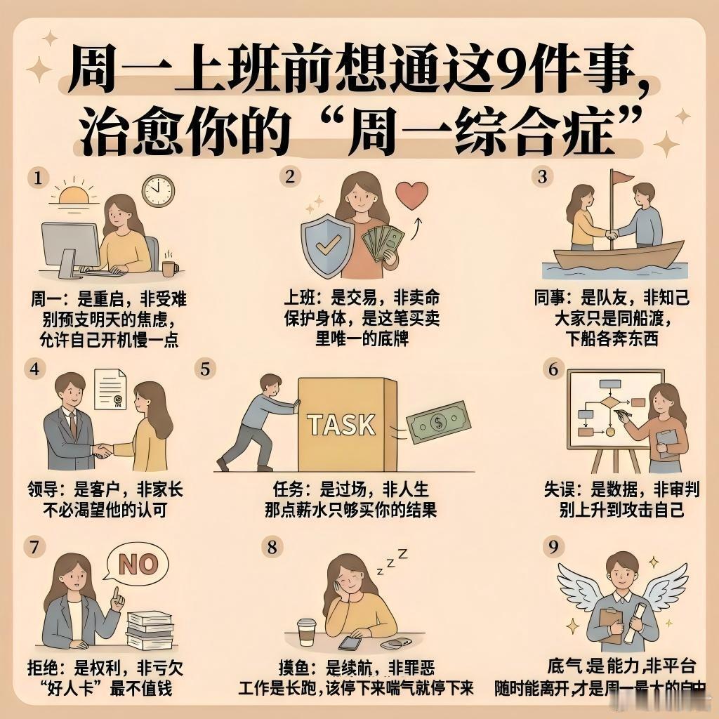 9件事治愈“周一综合症”周一的闹钟一响，是不是瞬间被无力感裹住？不想上班、提不起
