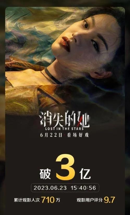 电影《消失的她》是由陈思诚执导，朱一龙、倪妮、文咏珊领衔主演，杜江特邀主演，黄子