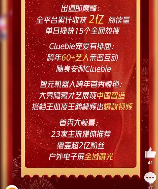 芒果跨年晚会官方战报，被提及的艺人只有王鹤棣和王心凌 