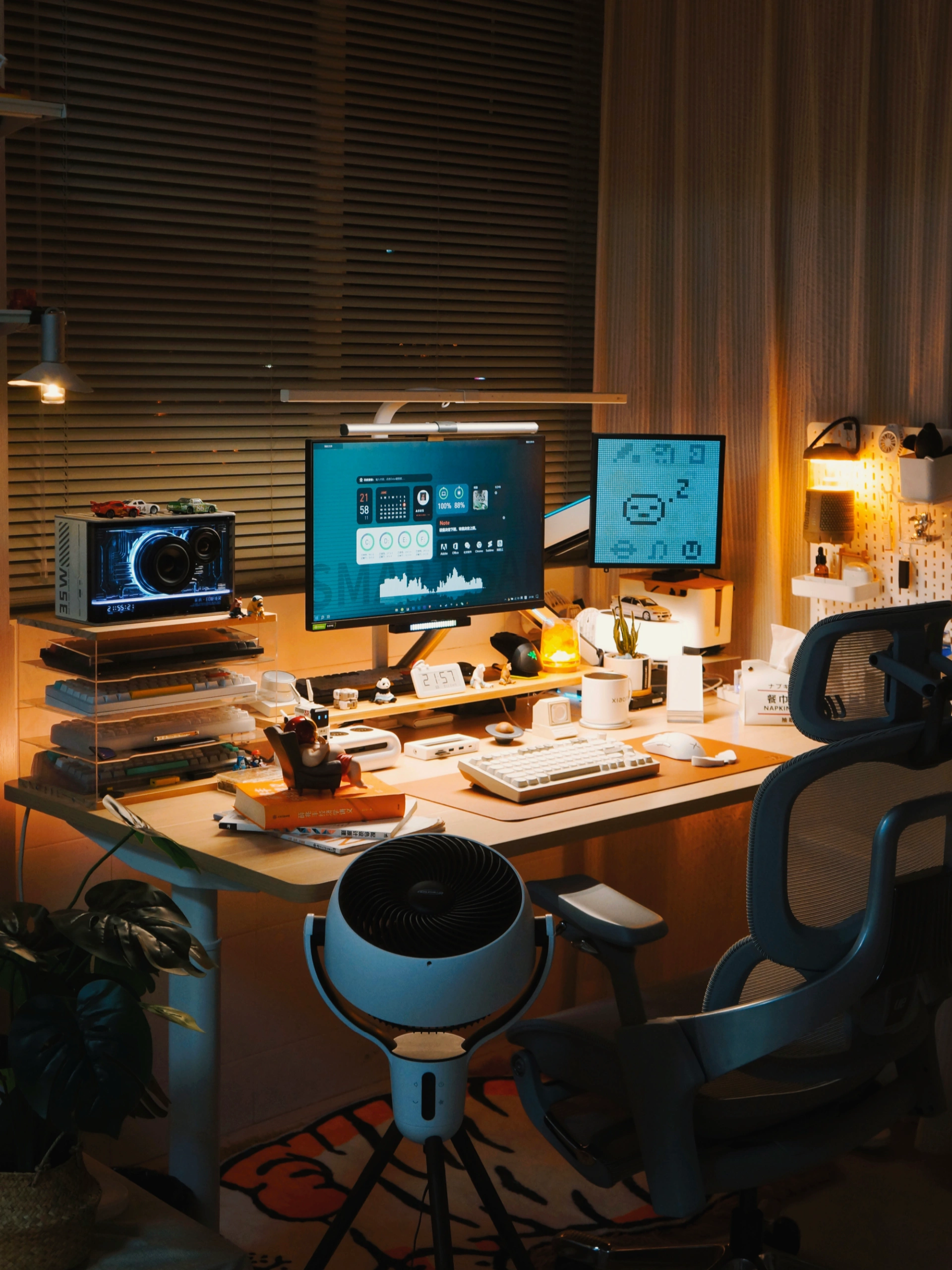 🎞️复古Style桌面 | 夏夜躺平人体工学椅