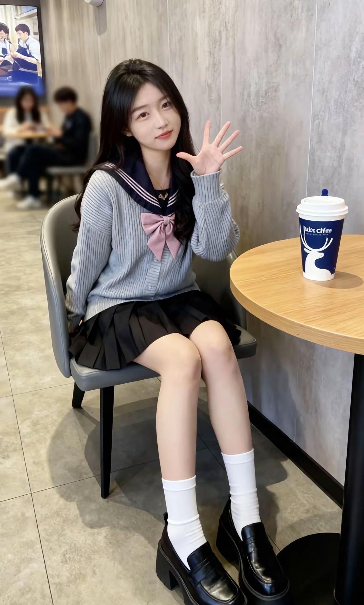 来一杯咖啡续命吧……今日穿搭 穿搭ootd 分享 jk穿搭