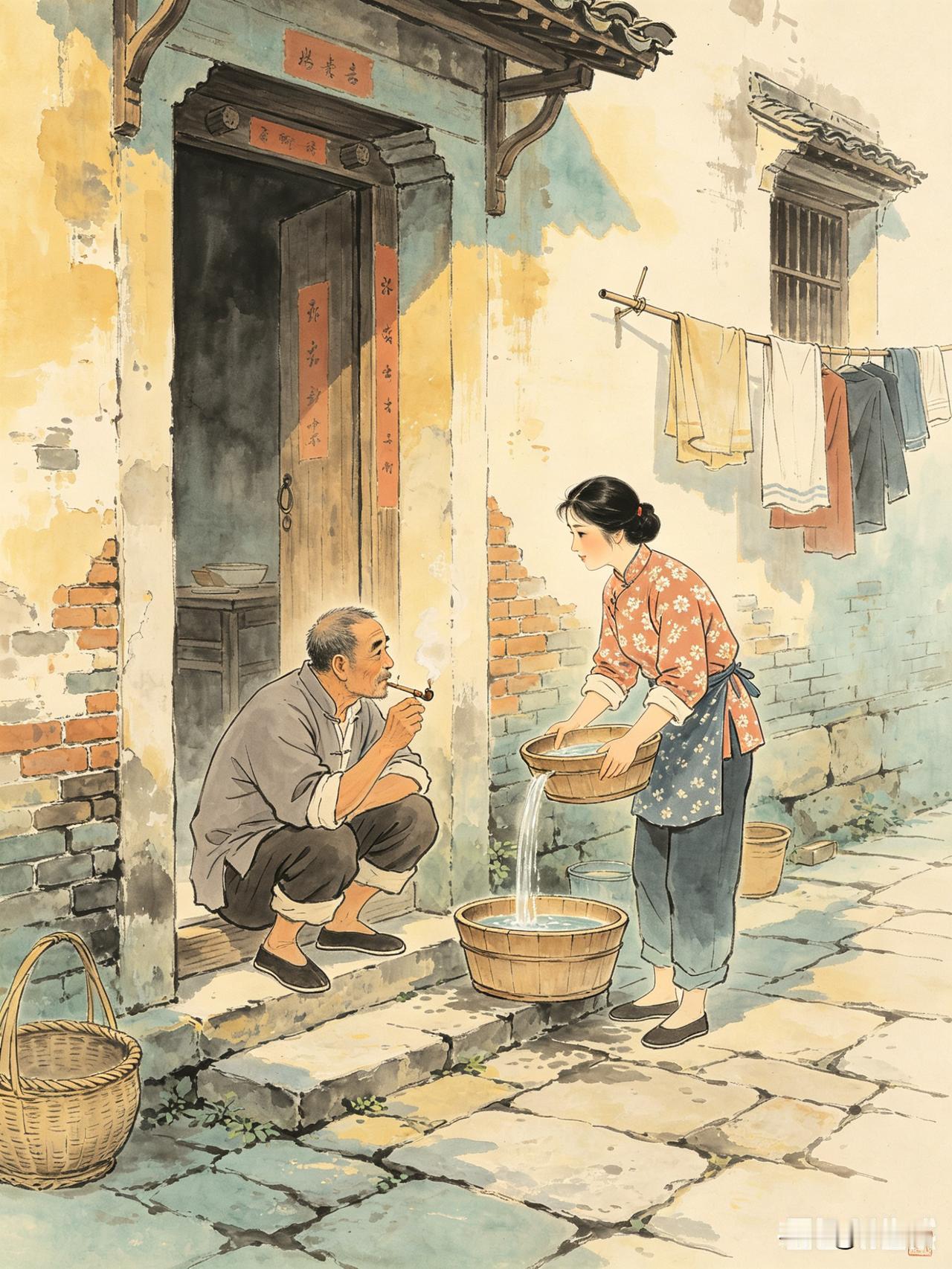 上联：对门光棍汉
下联：隔壁俏佳人