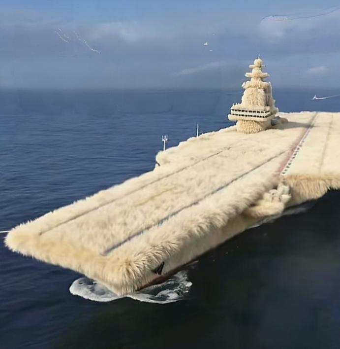 秋天一到，网友们开始替福建舰操心，直接安排上了“秋裤”。还好，相信用不了多久，在