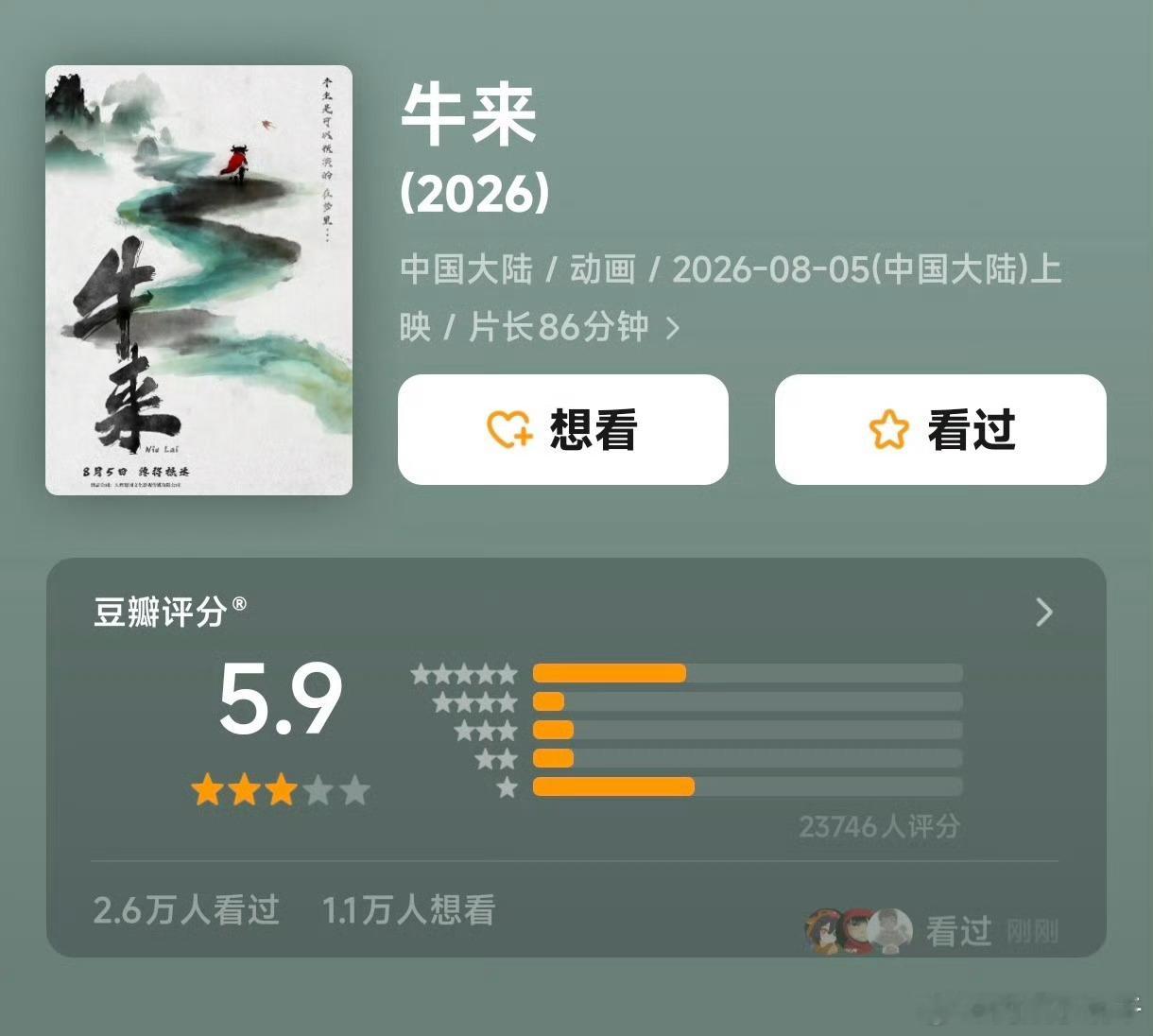 《牛来》开分5.9