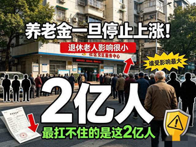 养老金一旦停止上涨！退休老人影响很小，最扛不住的是这2亿人