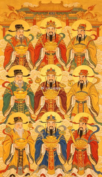 今日收下九尊财神，正财偏财皆顺遂 