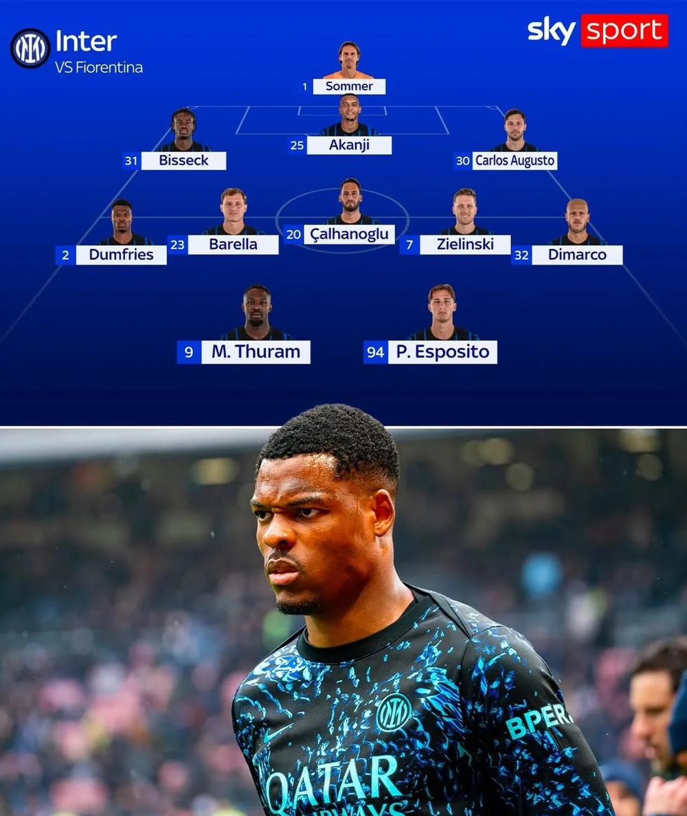 最强中场出击！意甲第30轮国际米兰客场挑战佛罗伦萨，由于第二的AC米兰主场3：2