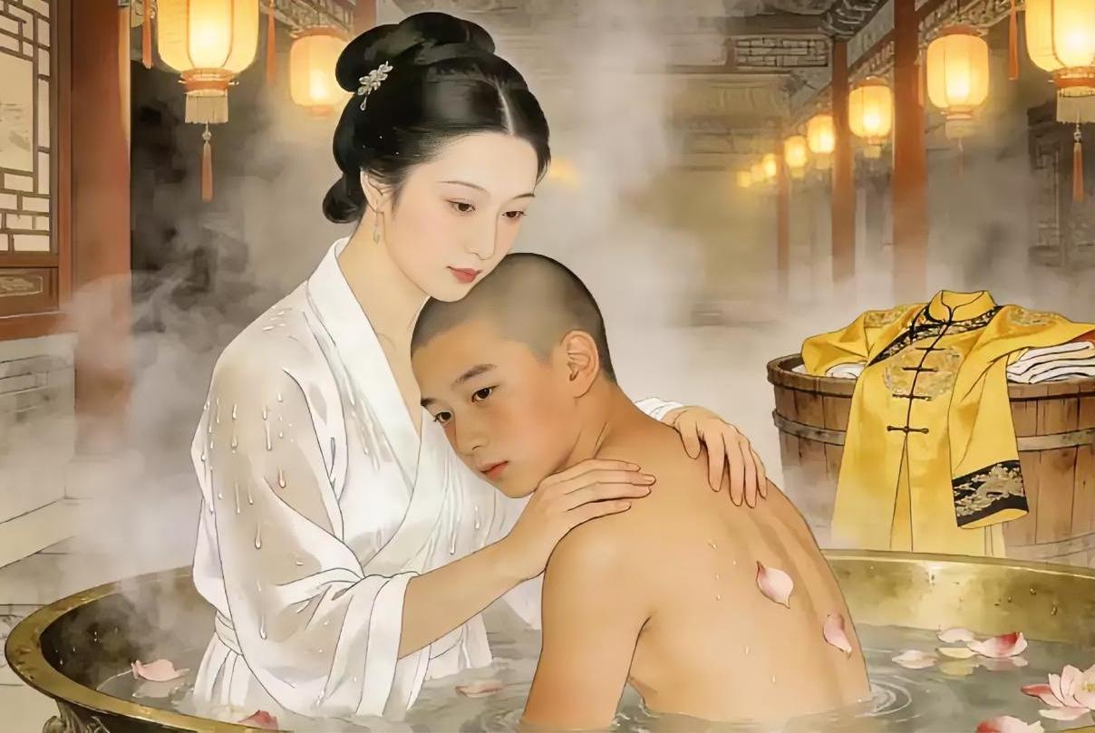 1462年，15岁的太子朱见深在洗澡的时候，从小照顾他的乳娘进来加水，朱见深见状