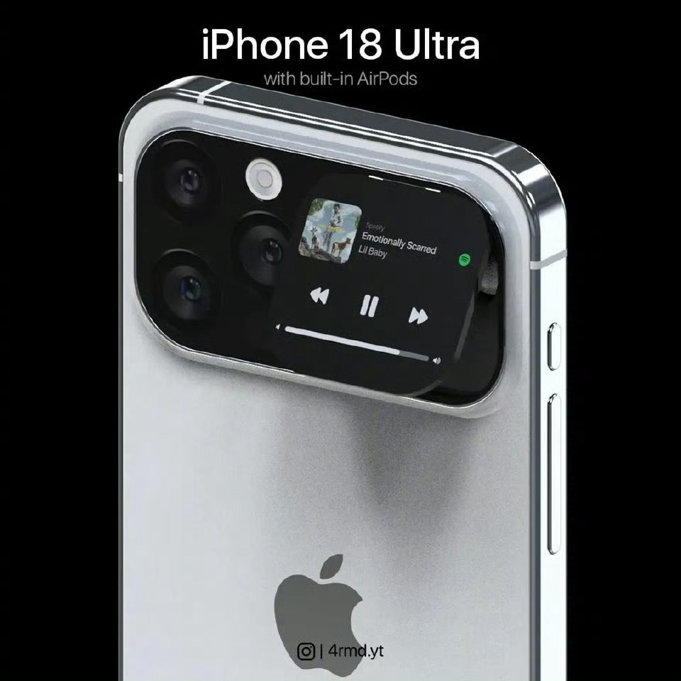 iPhone18系列迎史上最大革新有点儿小期待 如果是渲染图这样 那还是蛮有意思