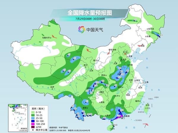 大范围降雨将贯穿南北 中东部高湿闷热天气持续