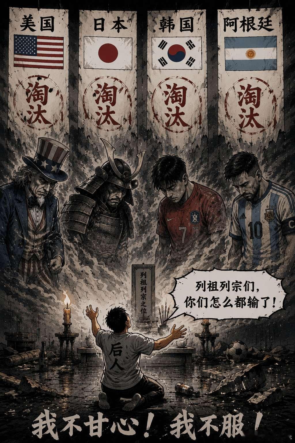 西班牙领奖时阿根廷全队背过身 此时此刻，一些中国的阿根廷球迷是这样的状态