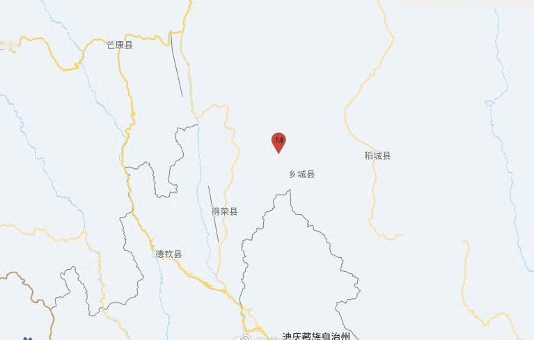 中国地震台网正式测定：今日23时02分，在四川甘孜州乡城县（北纬29.08度，东