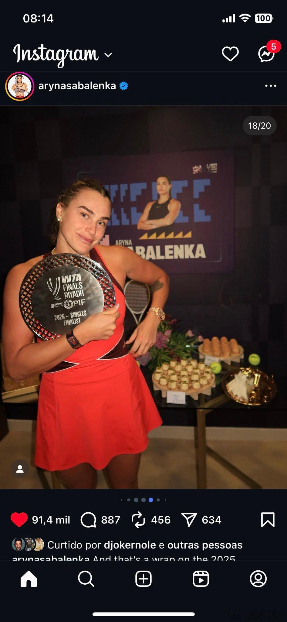 萨巴伦卡今年三个大赛亚军，哪个最可惜？A、澳网亚军B、法网亚军C、总决赛亚军