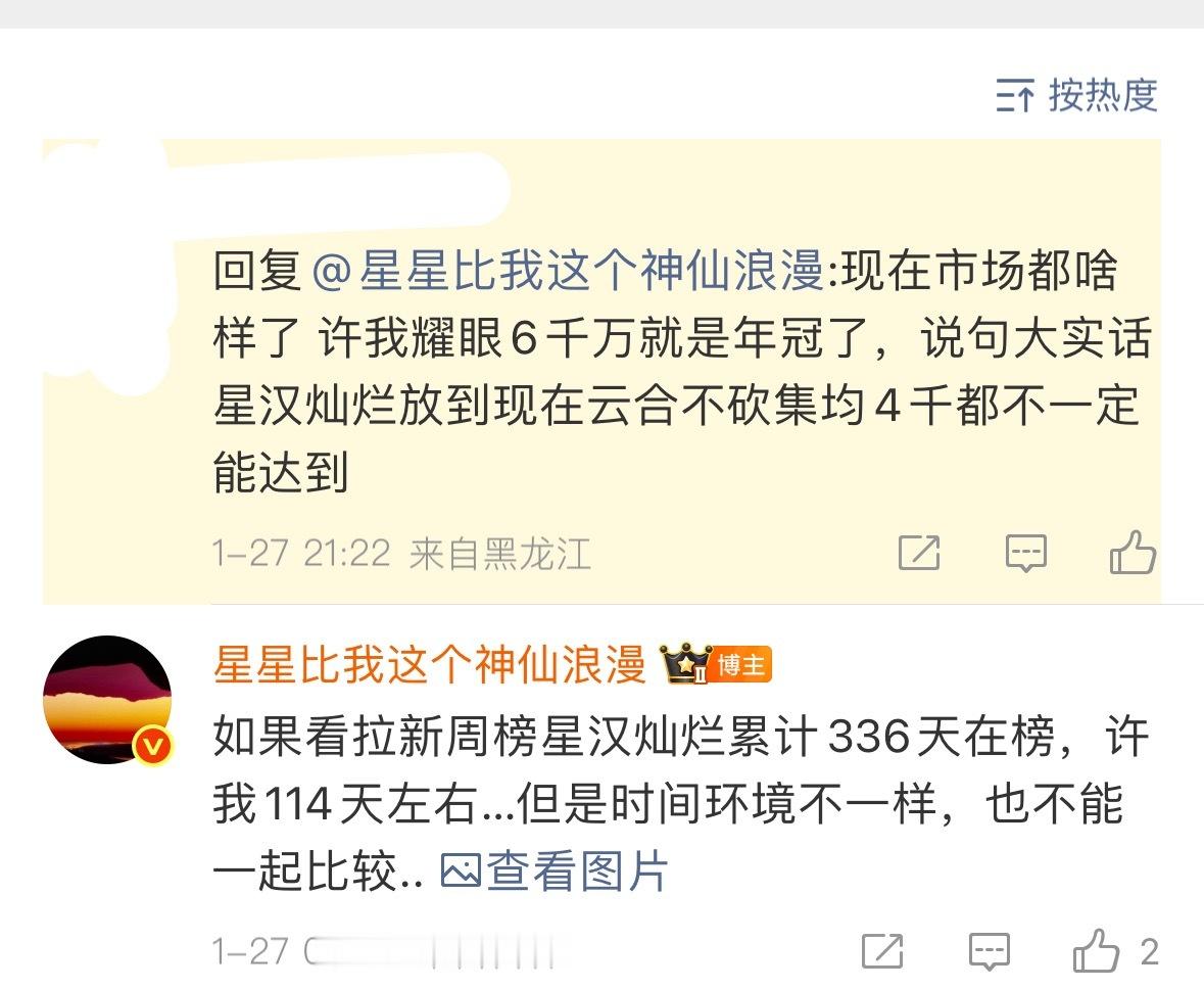 哥们你扯淡也要讲点基本法😅市场环境是市场环境的问题，剧集质量过硬放在热盘里能成