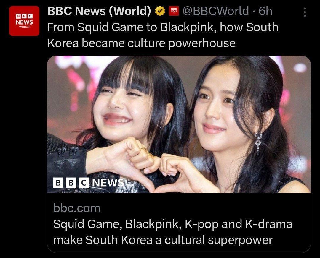 笑死，乍一看以为荔枝官宣了“从 鱿鱼游戏到 BP，韩国如何成为文化强国” 