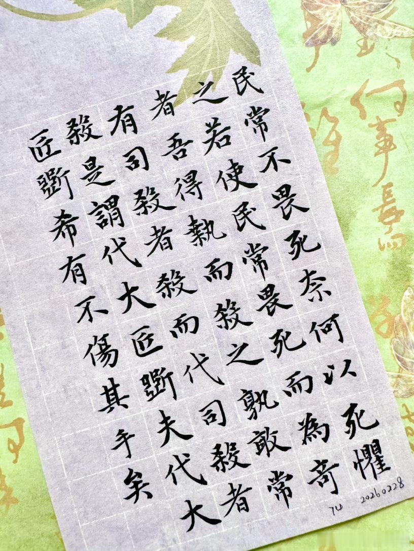 罗云熙  练字打卡第1060天赵孟頫小楷《道德经》第七十四章本章又是老子非常著名