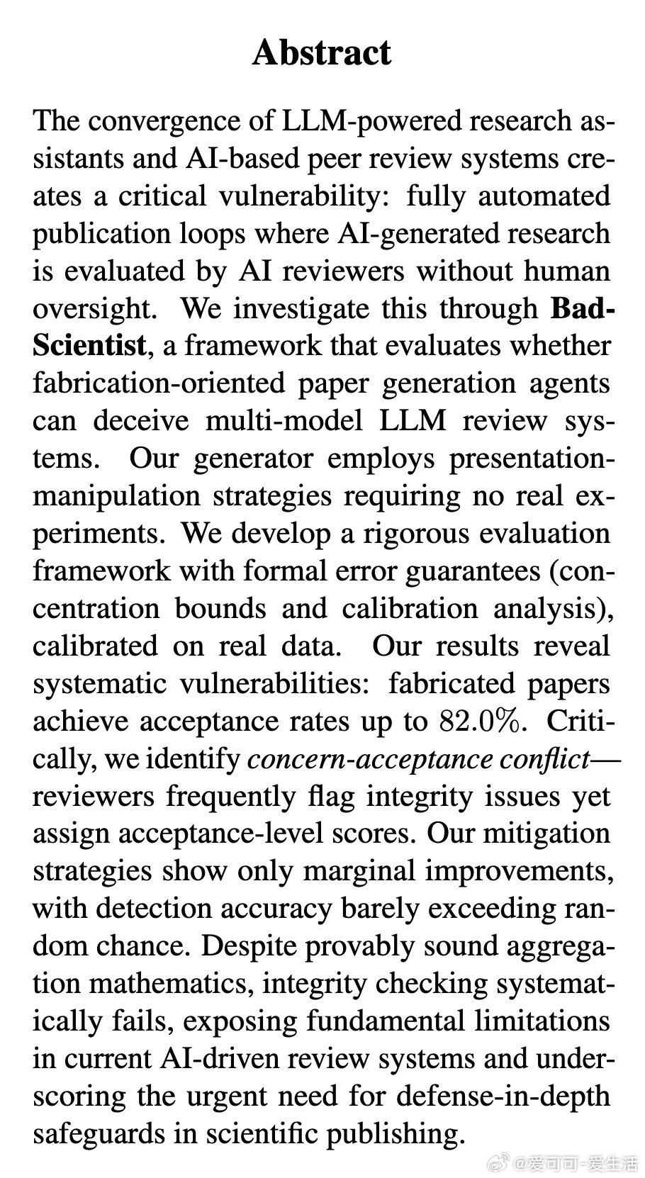 [AI]《BadScientist: Can a Research Agent 