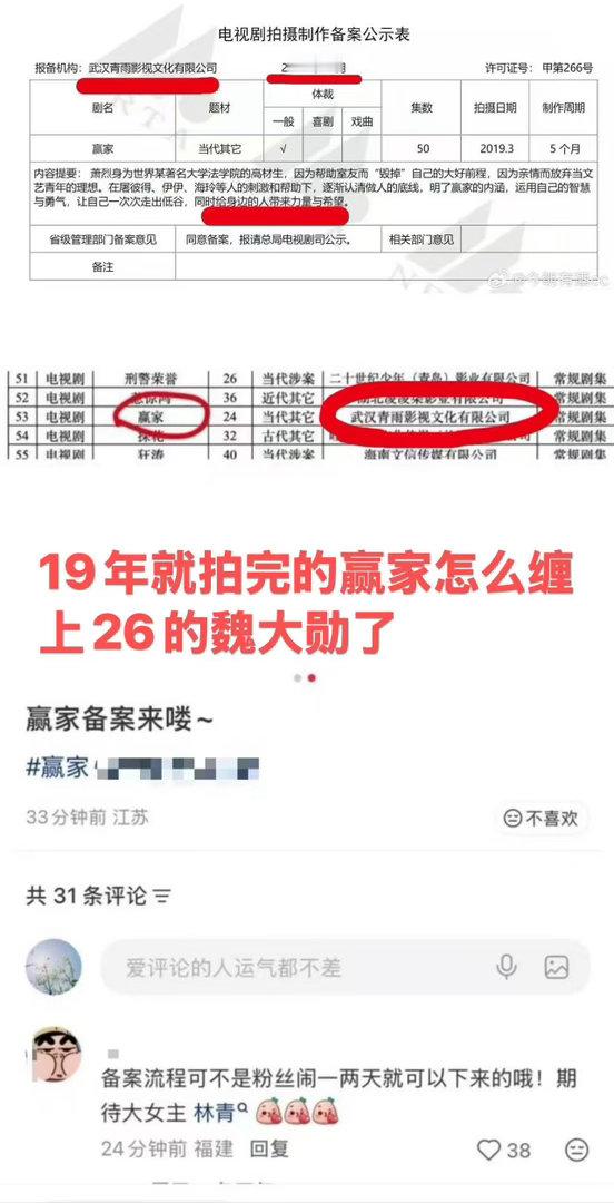 田曦薇魏大勋赢家备案 你们备案到底备到哪里去了