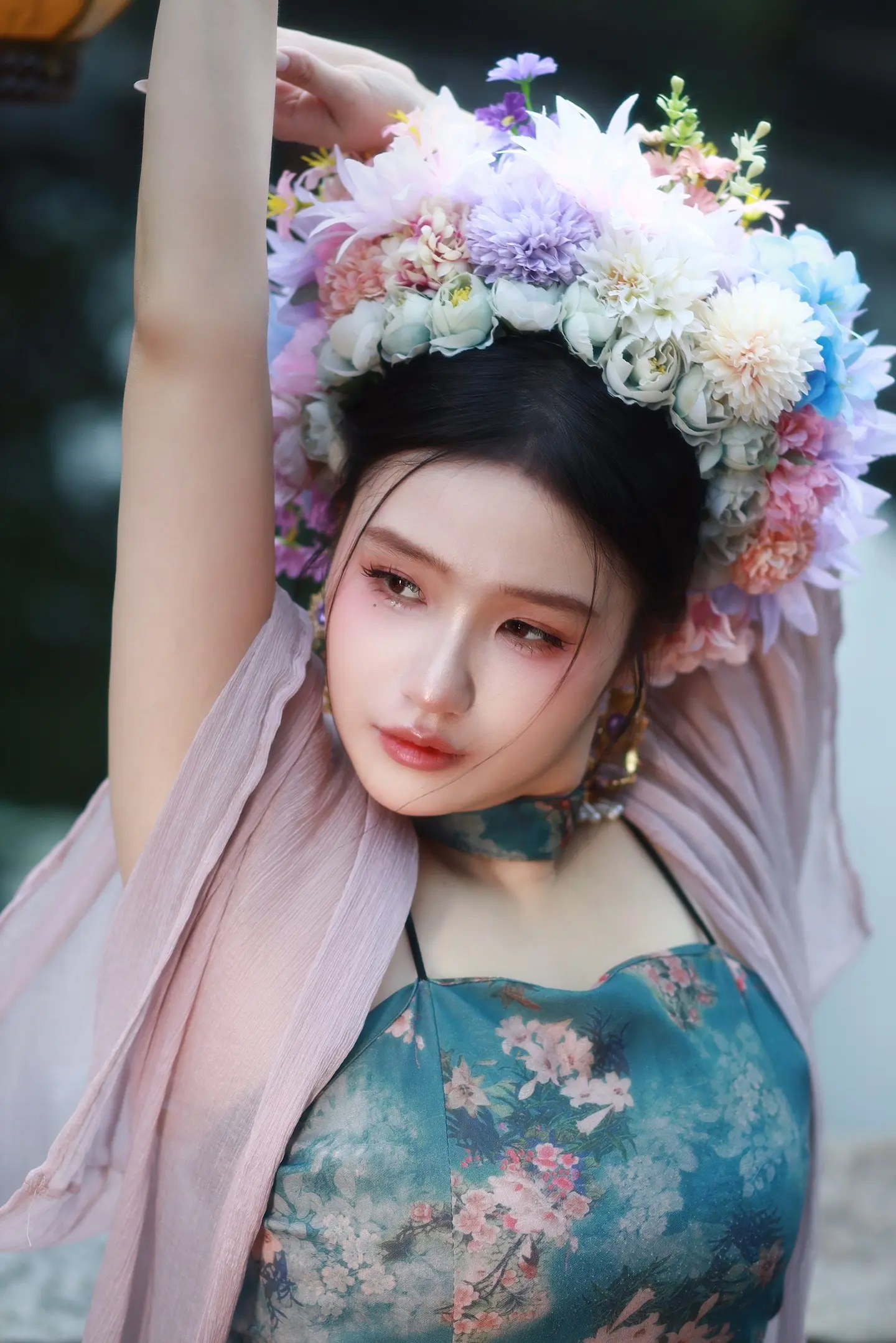 南社簪花写真。模特秋练，摄影根华