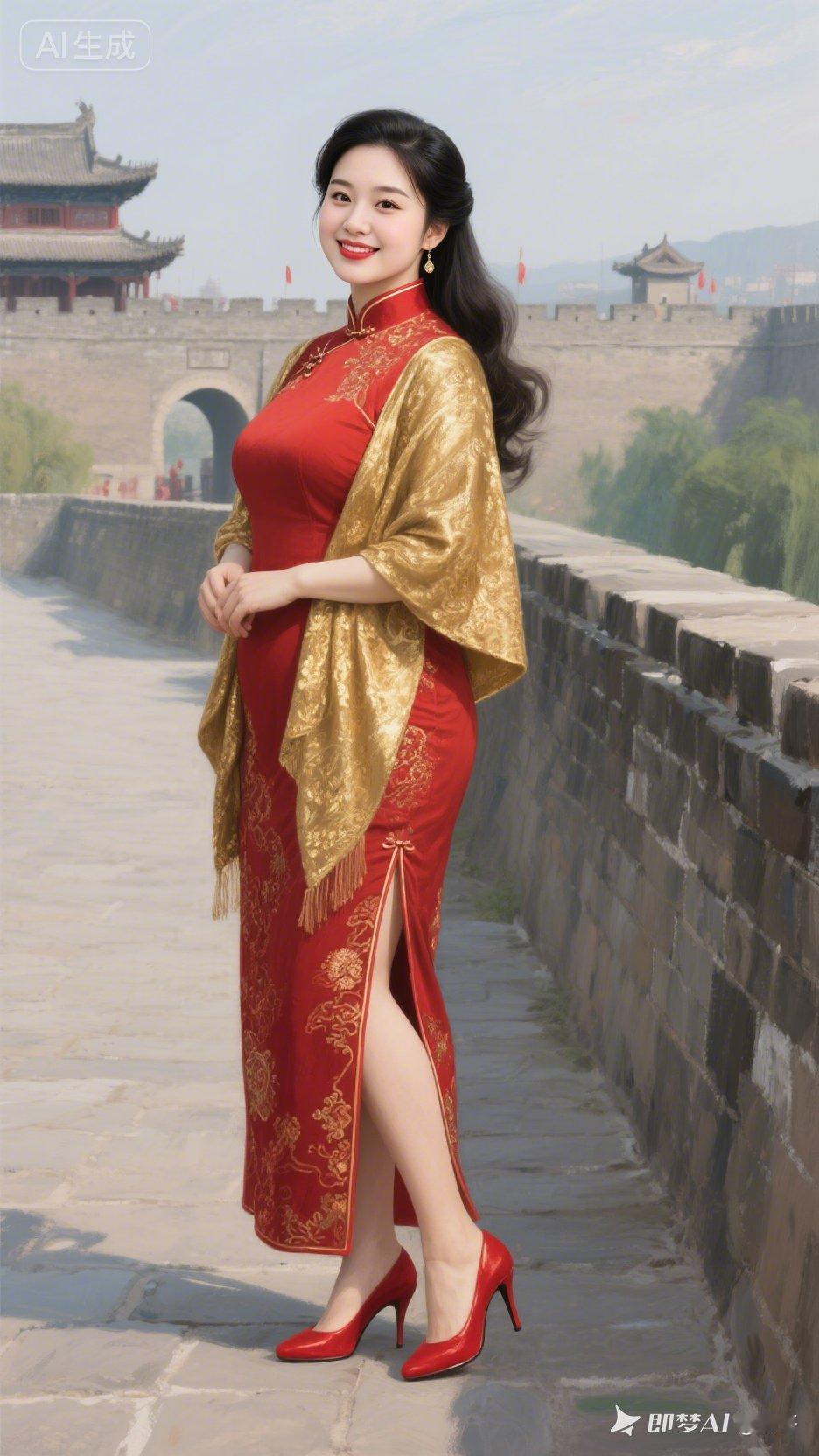 穿越时空的惊艳，红衣金裙，梦回古长安。