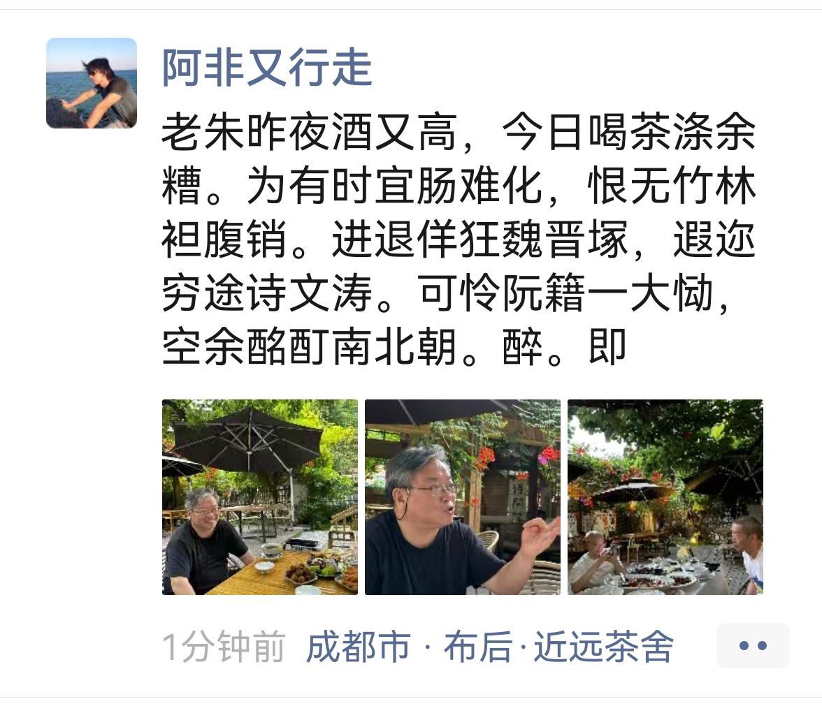 “可怜阮籍一大恸，
空余酩酊南北朝。”
昨晚上在布后，非哥酒中即席赋诗。[赞][