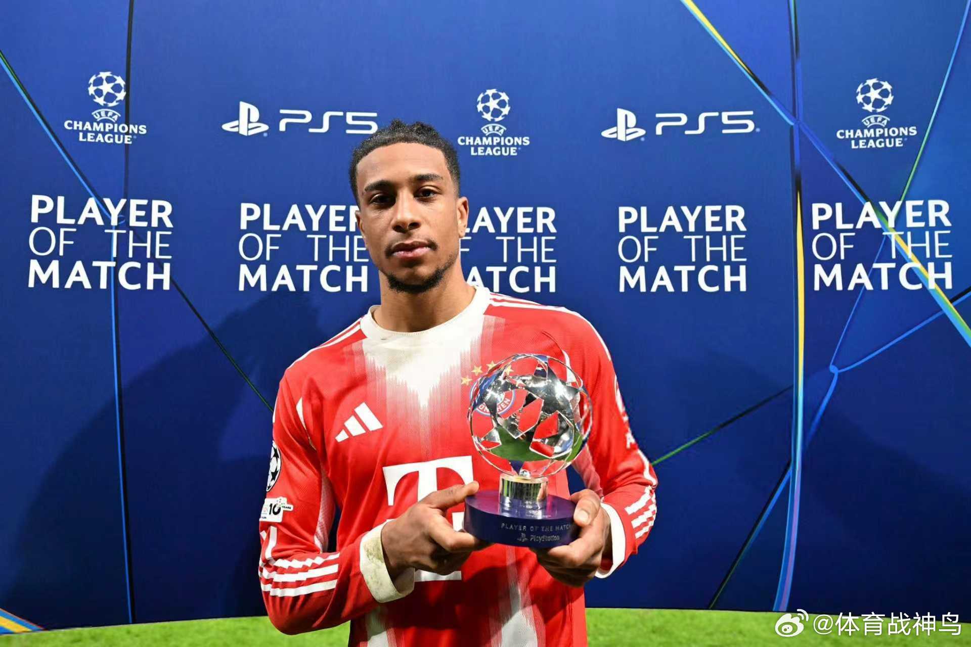 迈克尔·奥利塞，荣获欧足联亚特兰大对阵拜仁慕尼黑比赛的最佳球员。值得一提的是，本