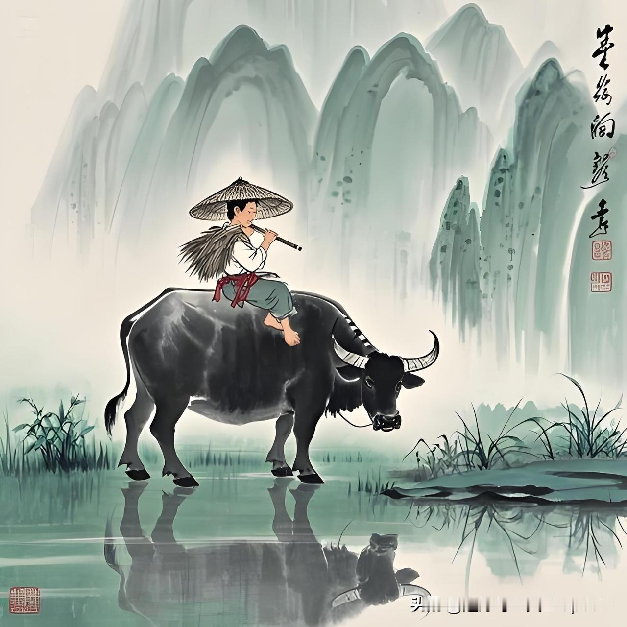《夏至过东市二绝·其一》
——宋·洪咨夔
插遍秧畴雨恰晴，
牧儿顶踵是升平。
秃