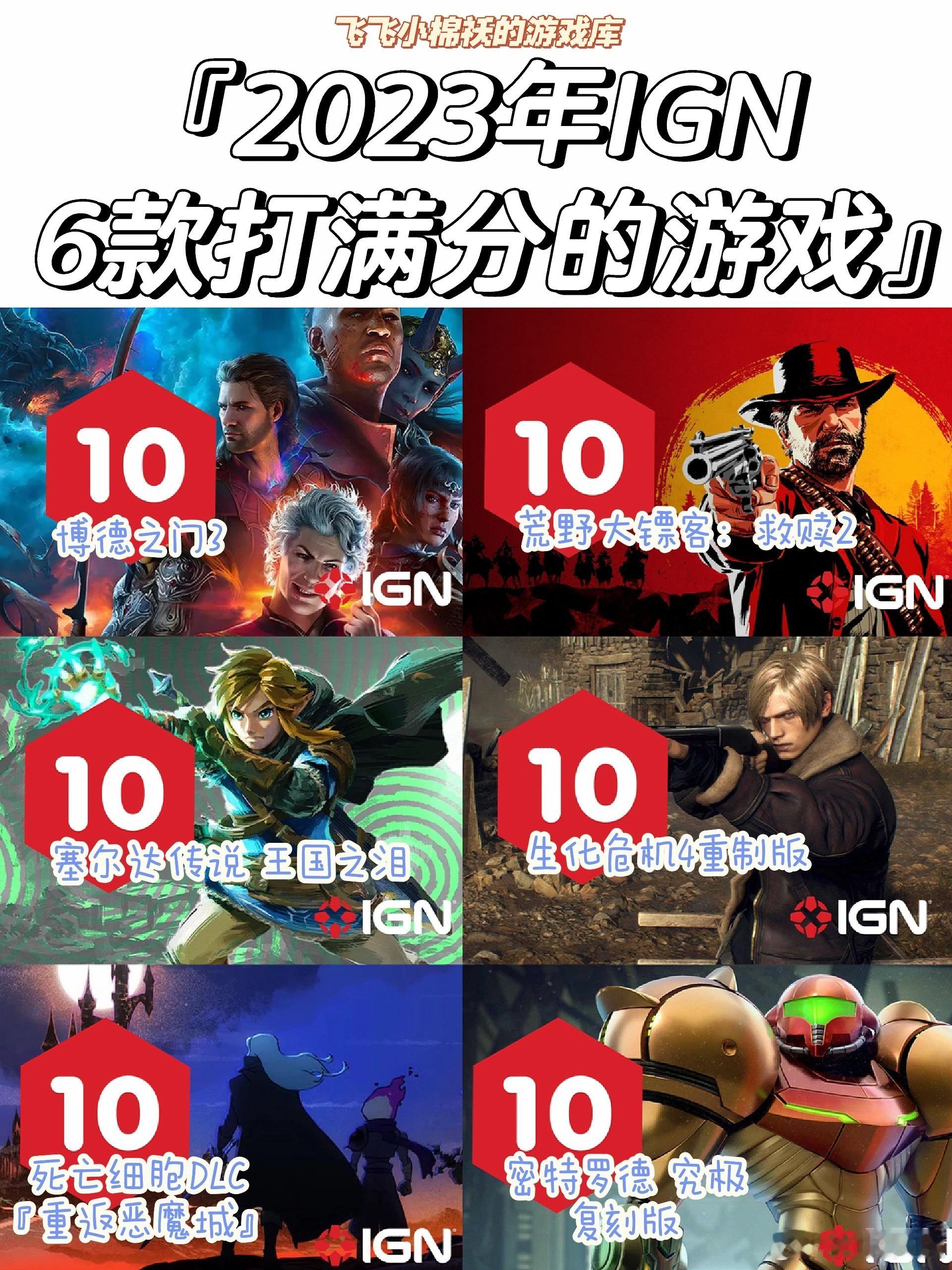 2023年6款IGN满分游戏推荐，都是神作!不知不觉已经步入2024年，在过去的