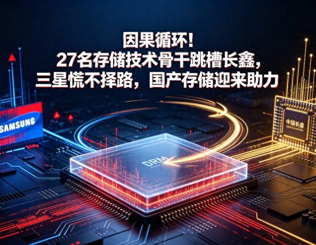 因果循环！27名存储技术骨干跳长鑫，三星慌了，国产存储迎来助力