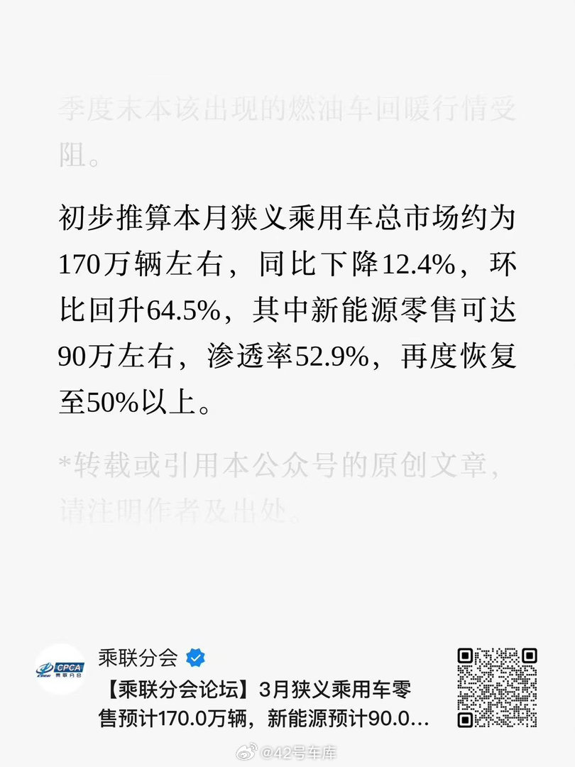 乘联会数据，本月新能源零售可达 90 万辆左右，渗透率再次恢复到 50% 以上。