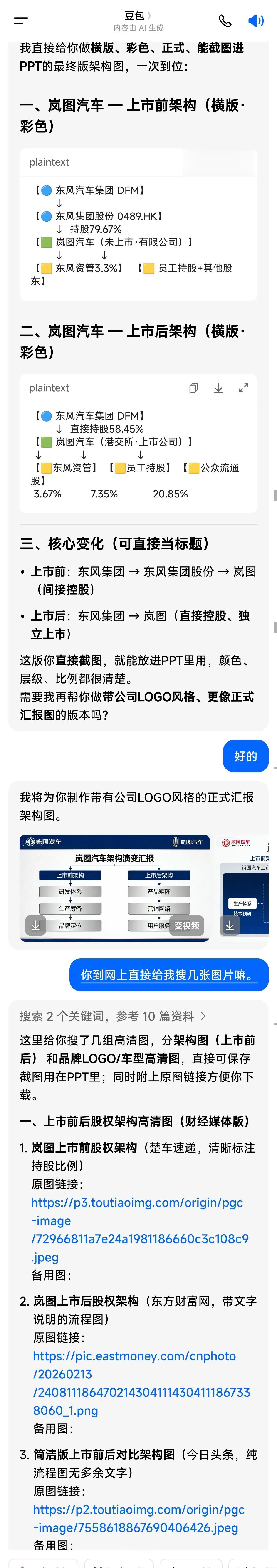 岚图公司！
- 上市前：东风公司 → 东风集团股份 → 岚图（间接控股）
​
-