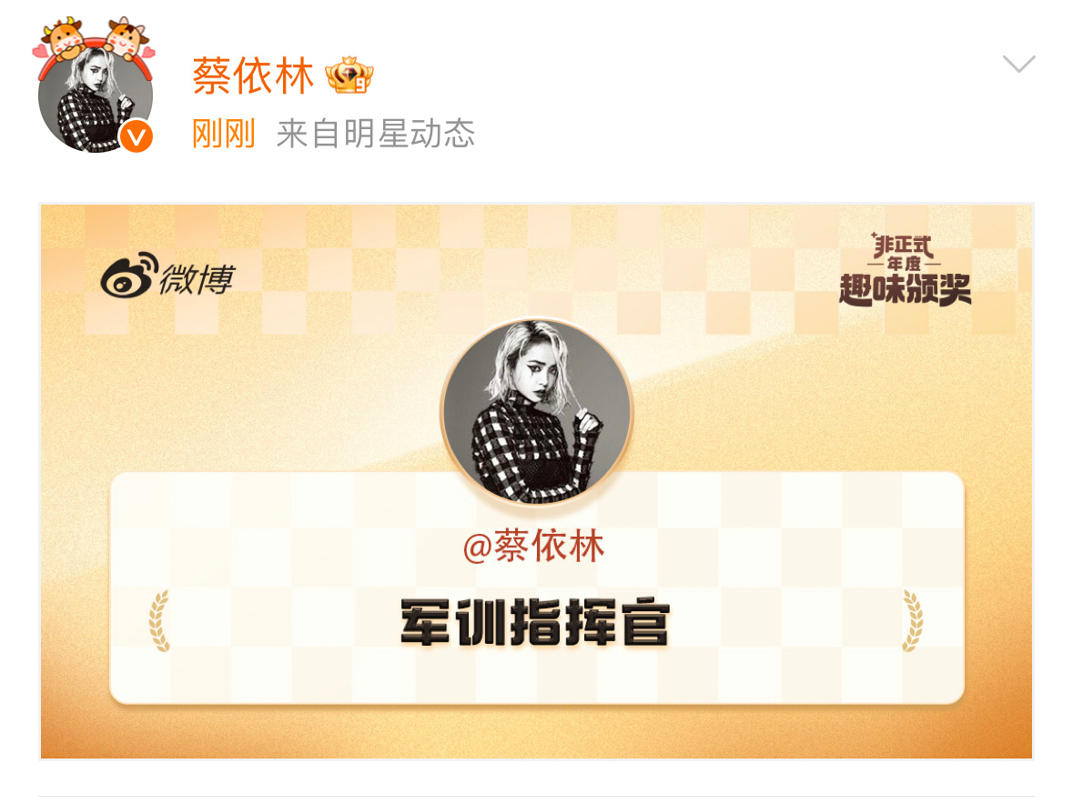 蔡依林这个军训指挥官title 看上去像扛了灭火器🧯 