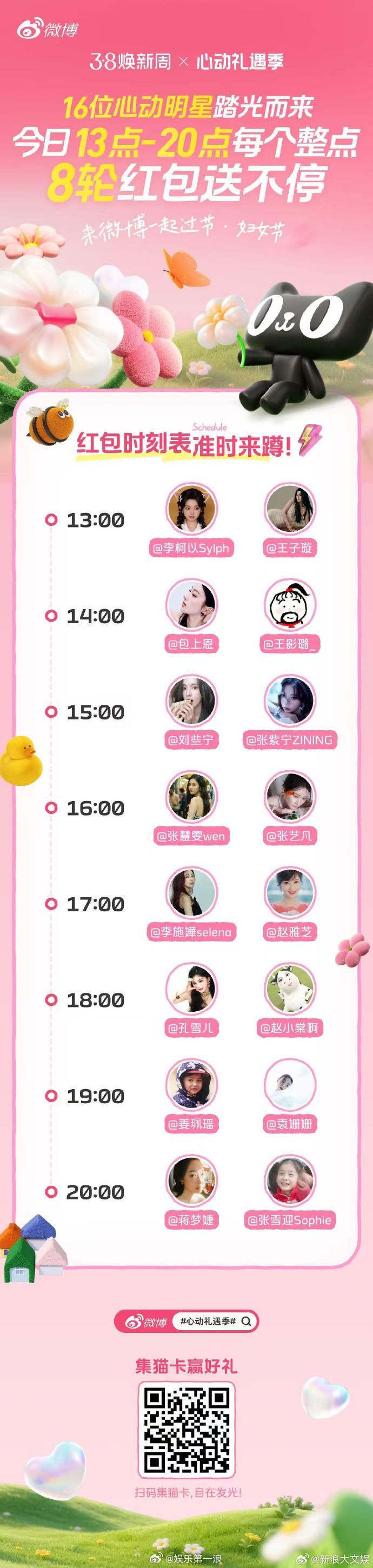 38节女明星红包团建 这一波红包雨我先接为敬！16位女神集体送福利，祝福、红包应