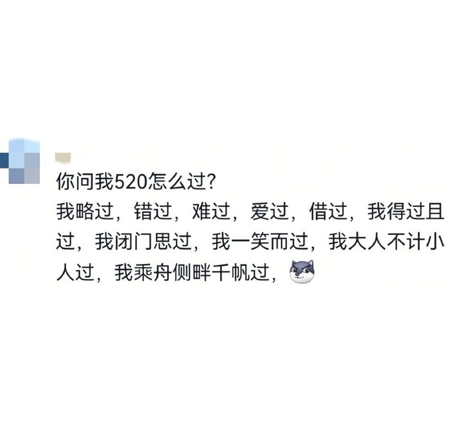 520我就这样过许多单身用户以幽默消解节日压力，比如通过工作填满时间、自嘲“爱过
