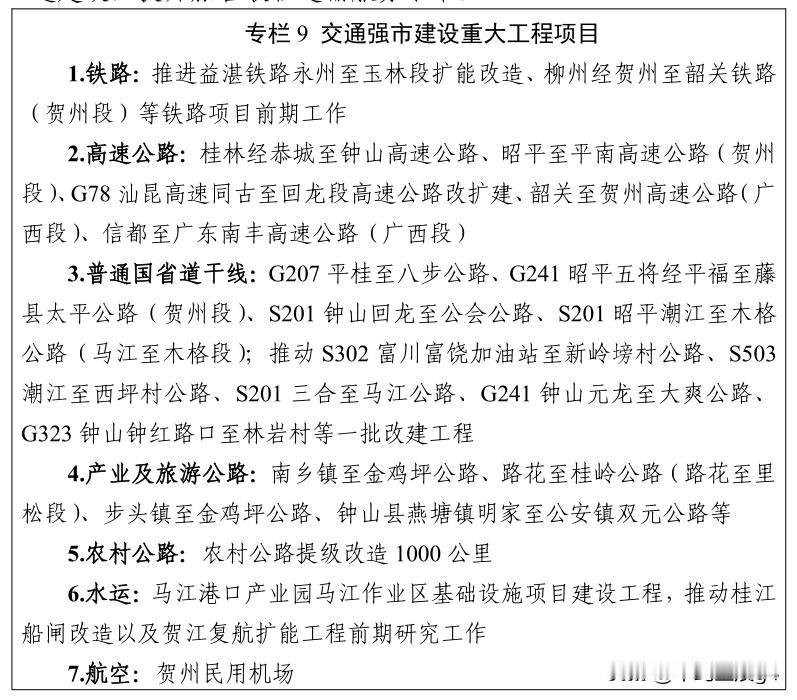 贺州十五五铁路规划，两条铁路项目列入

贺州十五五规划纲要，2026年已公布出炉