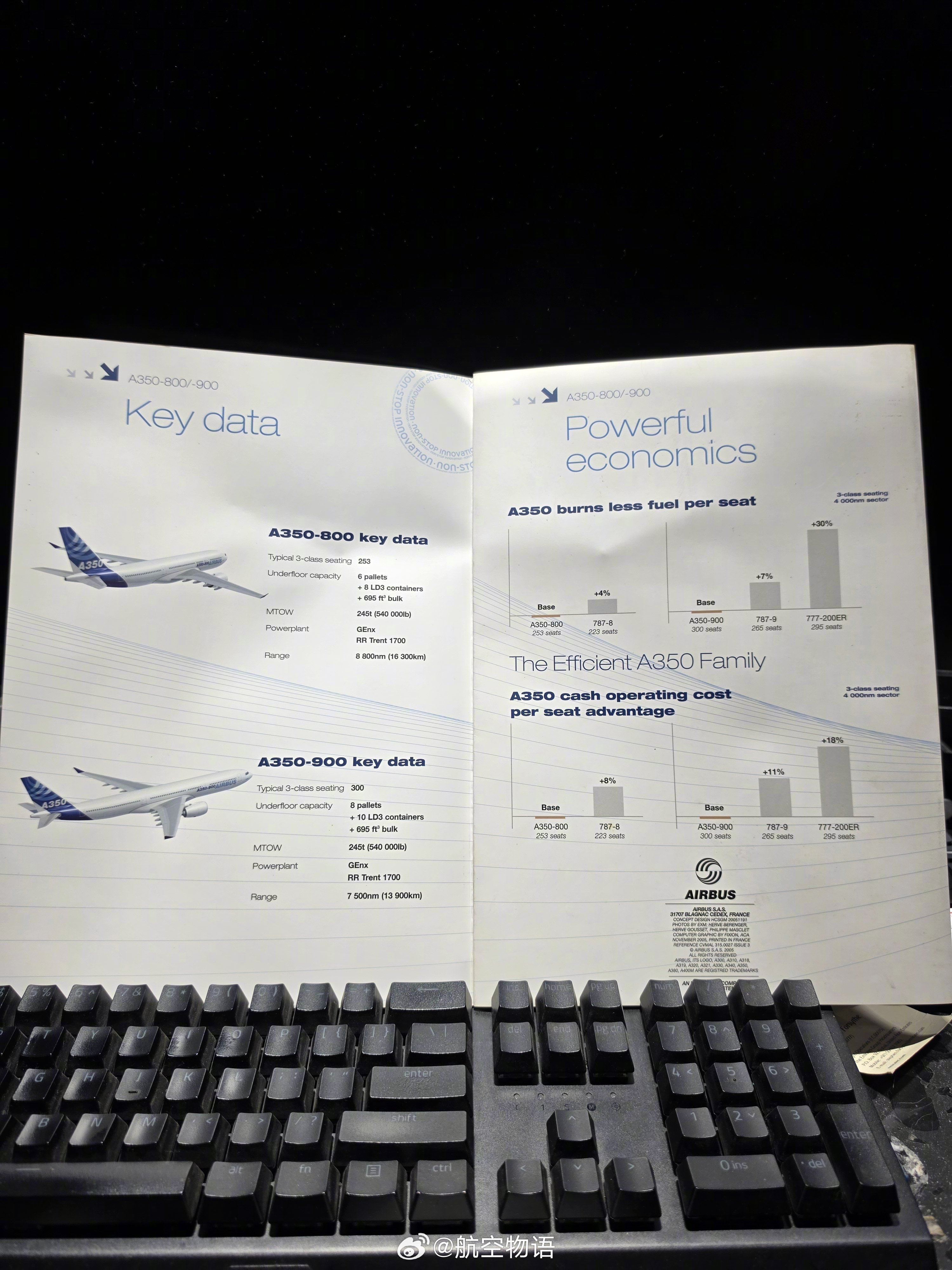 【曾经的A350只是简单的A330升级版，然后就有了A350 XWB】一位网友分