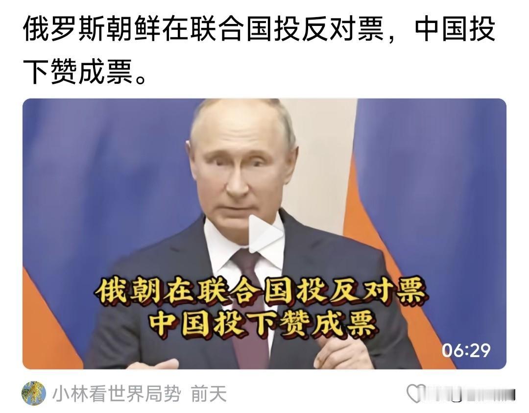 联合国通过重要决议，中国投票赞同，俄朝投票反对。是什么决议呢？

看了评论区才知