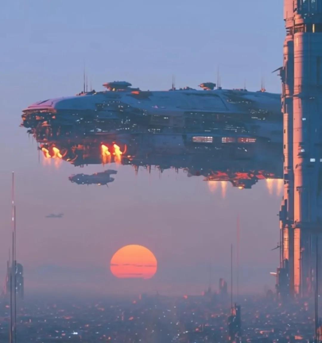 2055年上海日落时的傍晚。