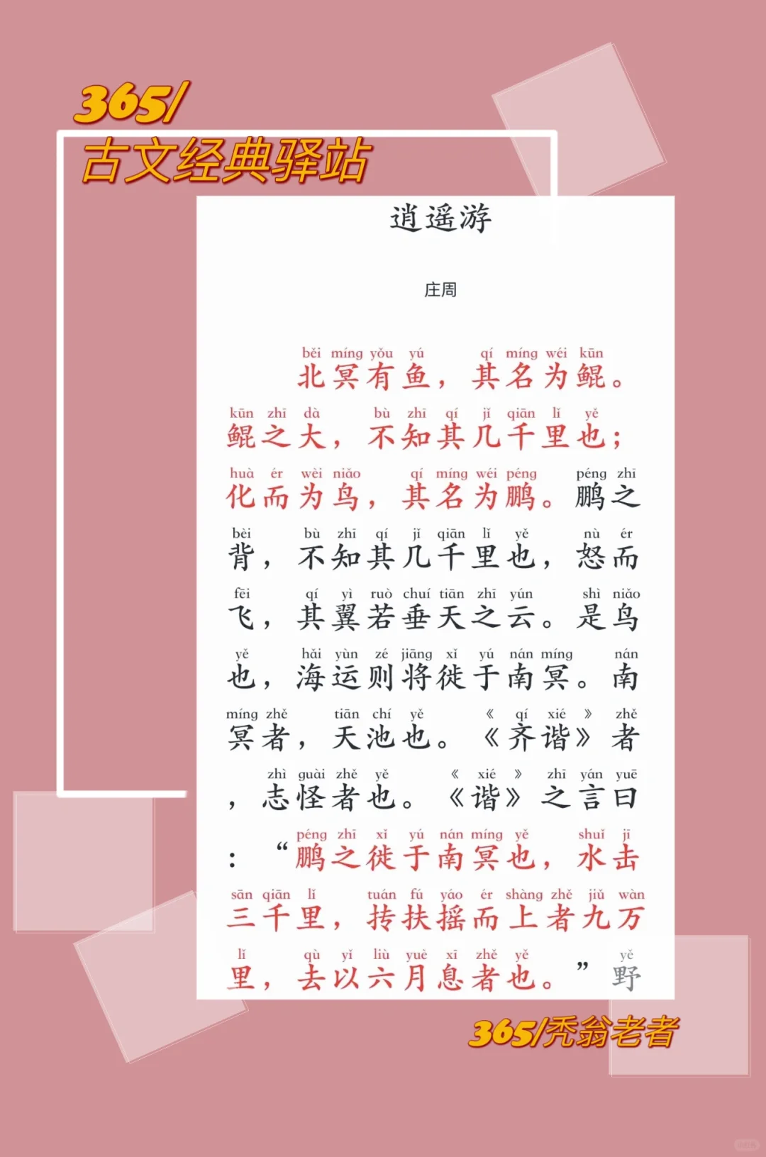 天天学古文｜庄周-逍遥游。