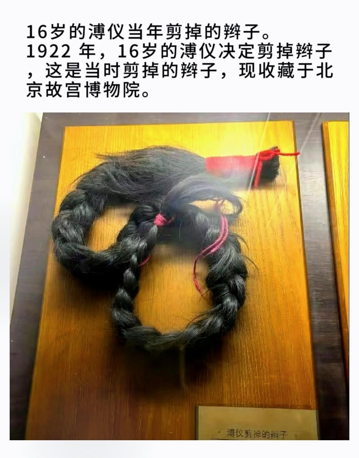 16岁的溥仪当年剪掉的辫子。