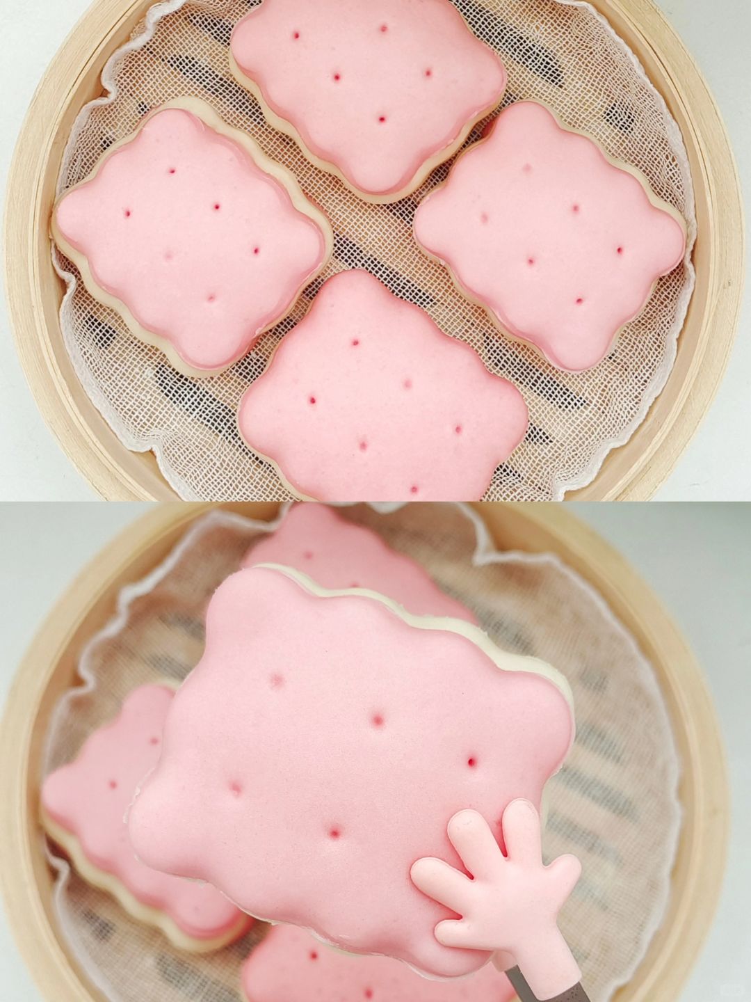 少女心爆棚·超级好看的双色饼干馒头！